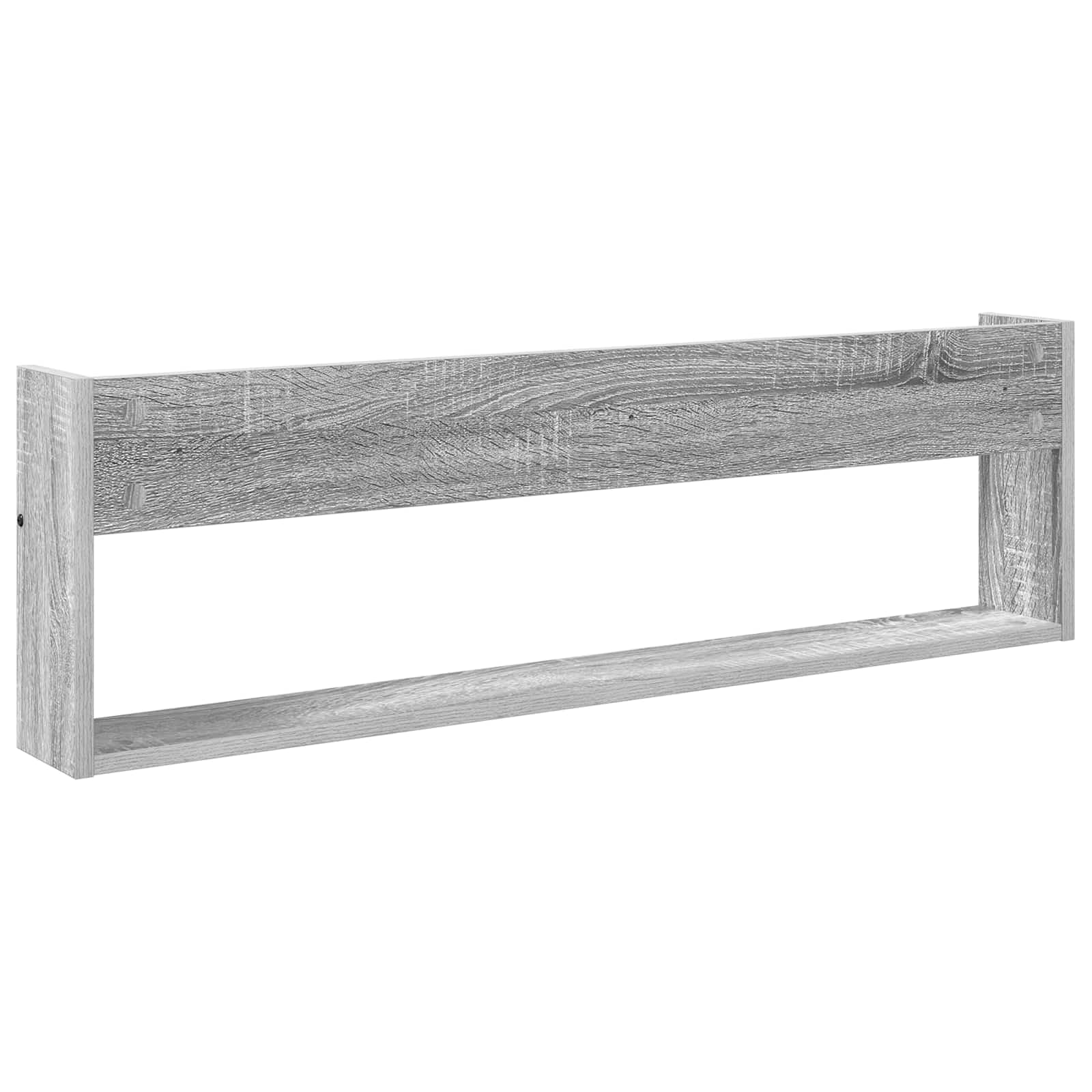 Regał na czasopisma montowany na ścianie Sonoma w kolorze szarym, 100 x 12 x 30 cm, materiał drewnopochodny, do salonu, biura, korytarza, recepcji, zajmuje mało miejsca, uchwyt na magazynek o
