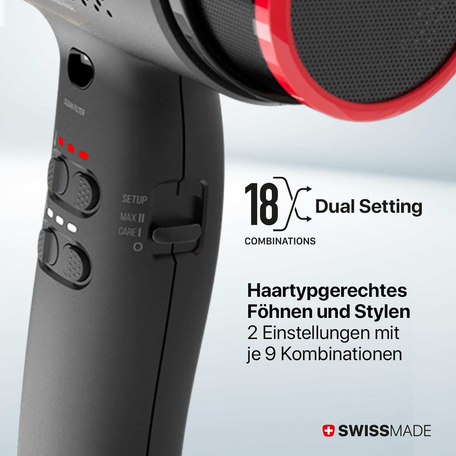 Valera Sension AI, Profi-Haartrockner, 2000W | Schwarz,Föhn mit High-Speed Digitalmotor,18 Temperatur- und Luftstromstufen, Ionisator, Leichtes Design, Swiss Made