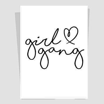 Art Bundle Girl Gang Black & White Decorative Wall Poster | Best Poster for Room, Poster for Office, Poster for Home. Wall Decals and Paintings Collection to Grace Any Place.(12 x 18 inch)