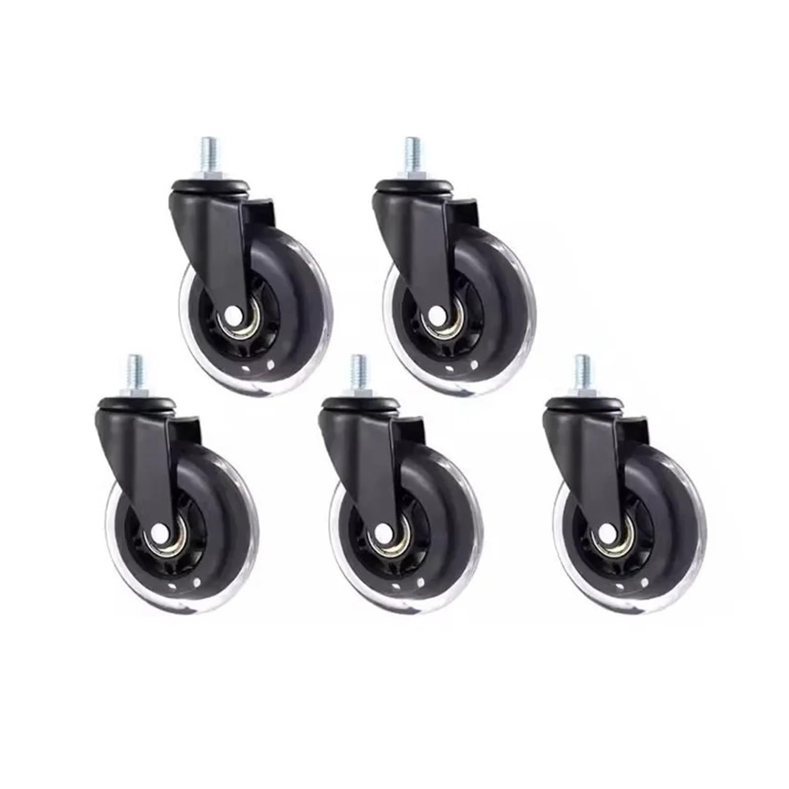 5 unids/lote electroforesis de rueda de hielo con rodillo de tornillo de 3 pulgadas | Entretenimiento M8/M10/M12 PU Equipo Scooter Universal/Brak Mute Caster(M8x15mm-Universal)