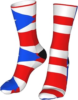 942 Socks 50Cm Puerto Rico Flag Thick Socks Wicking Golf Socks Thick Work Socks For Womens, Great Gift, Aldult