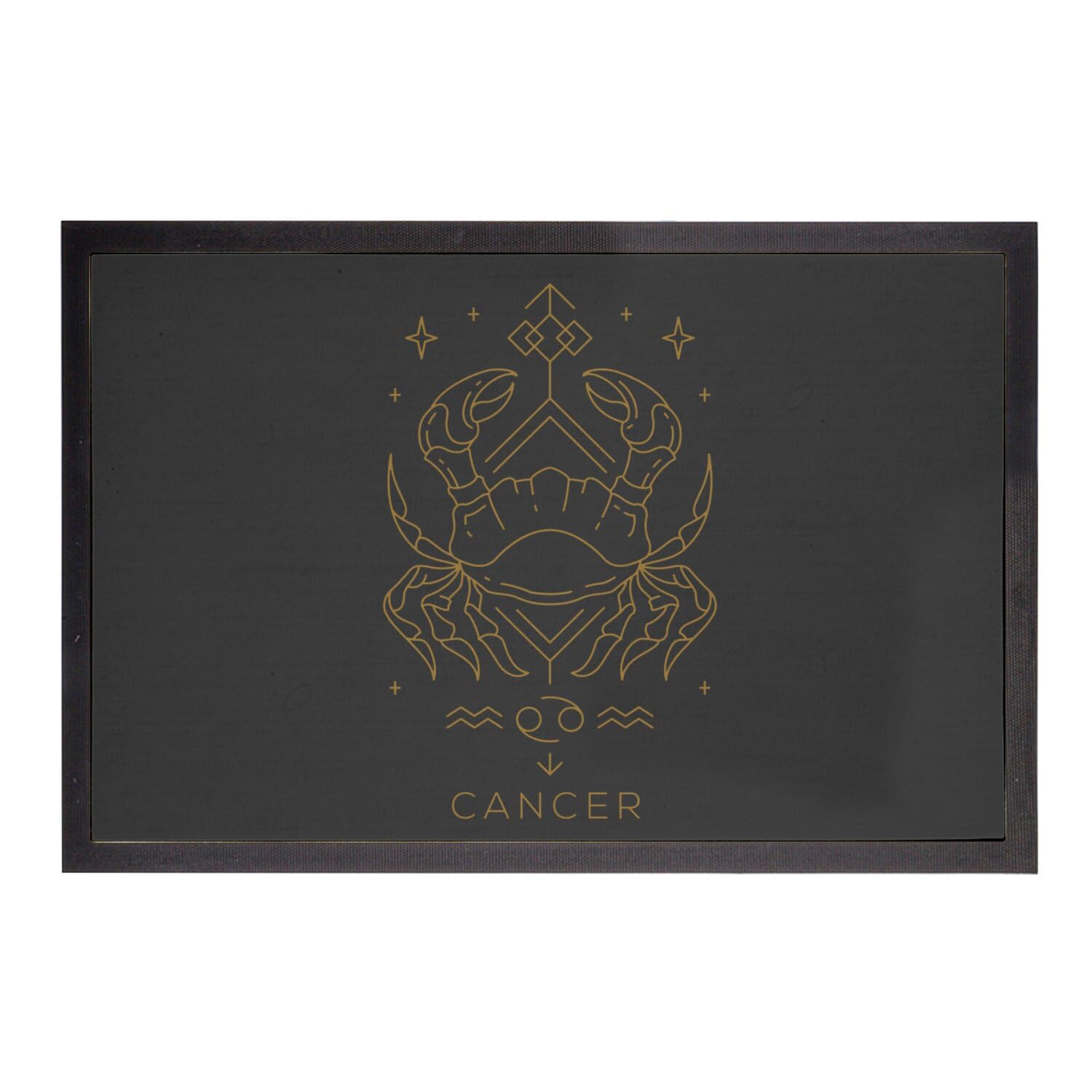 Cadeau astrologie paillasson Cancer noir pour crémaillère bohème
