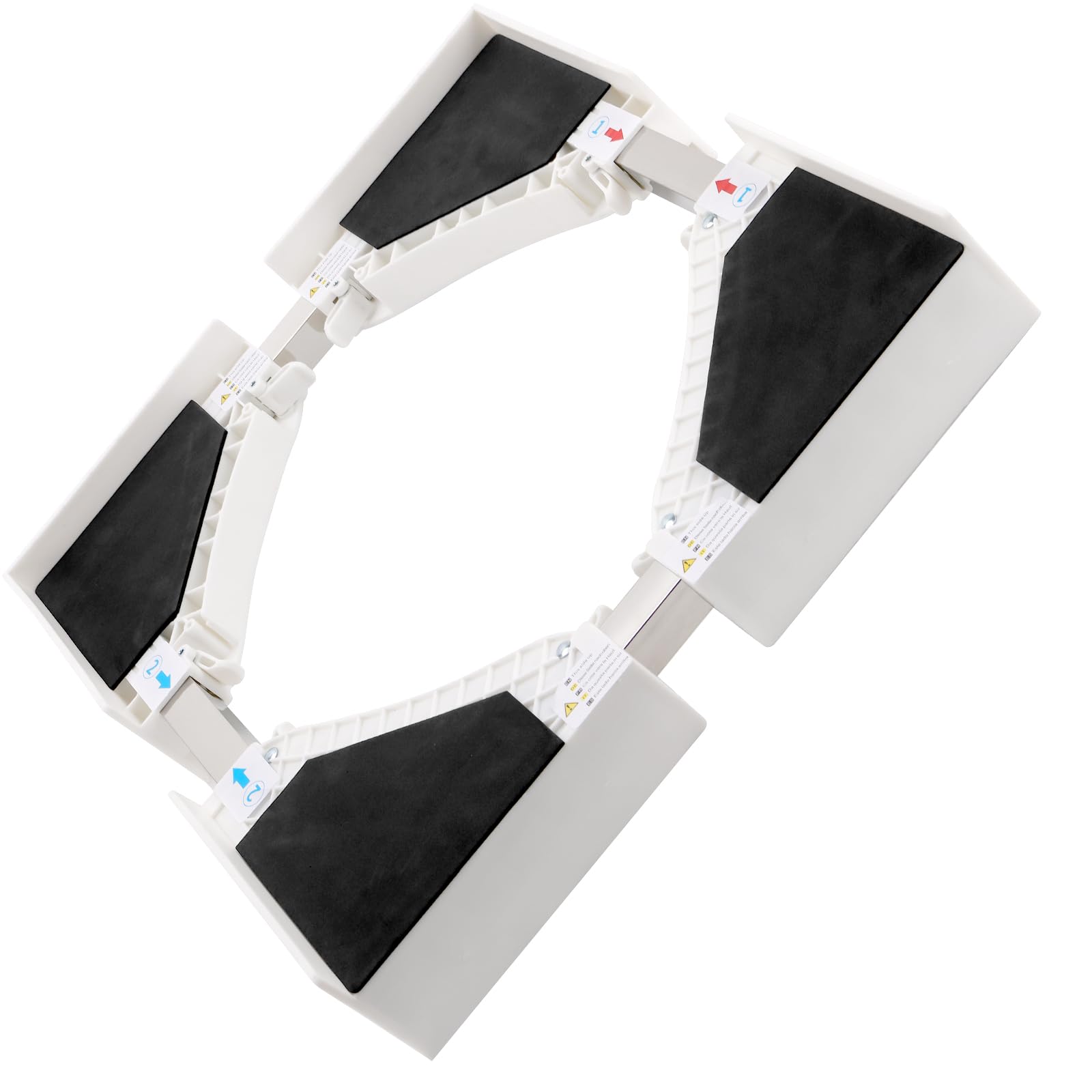 KEILEOHO Universal Verbindungsrahmen Set, 50-70cm Verstellbar Verbindungsrahmen mit Ratschenseil, Universal Zwischenbaurahmen Weiß für Waschmaschine und Wäschetrockner