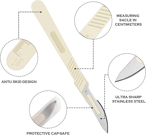 Miniatura 5 de Mudder Herramienta de puntuación de pan cojo con 10 cuchillas reemplazables y 2 cuchillos de puntuación de masa con cubierta protectora para