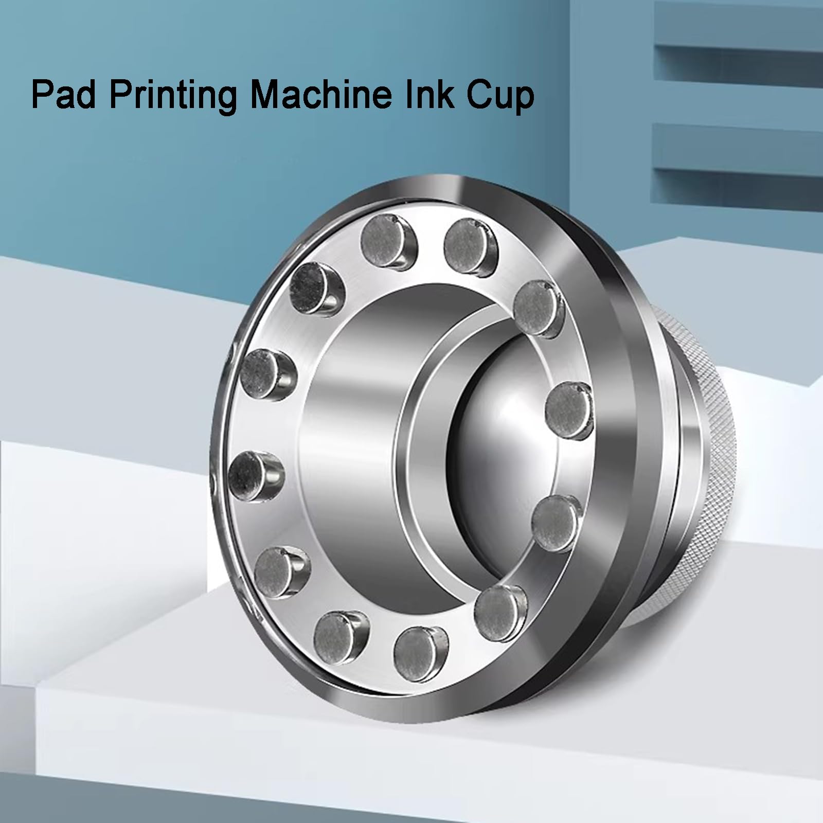 Tazza di inchiostro per stampa a tampone, lega di alluminio sigillata, anello in acciaio al tungsteno, design a prova di perdite, adsorbimento magnetico per attrezzature per macchine da stampa a