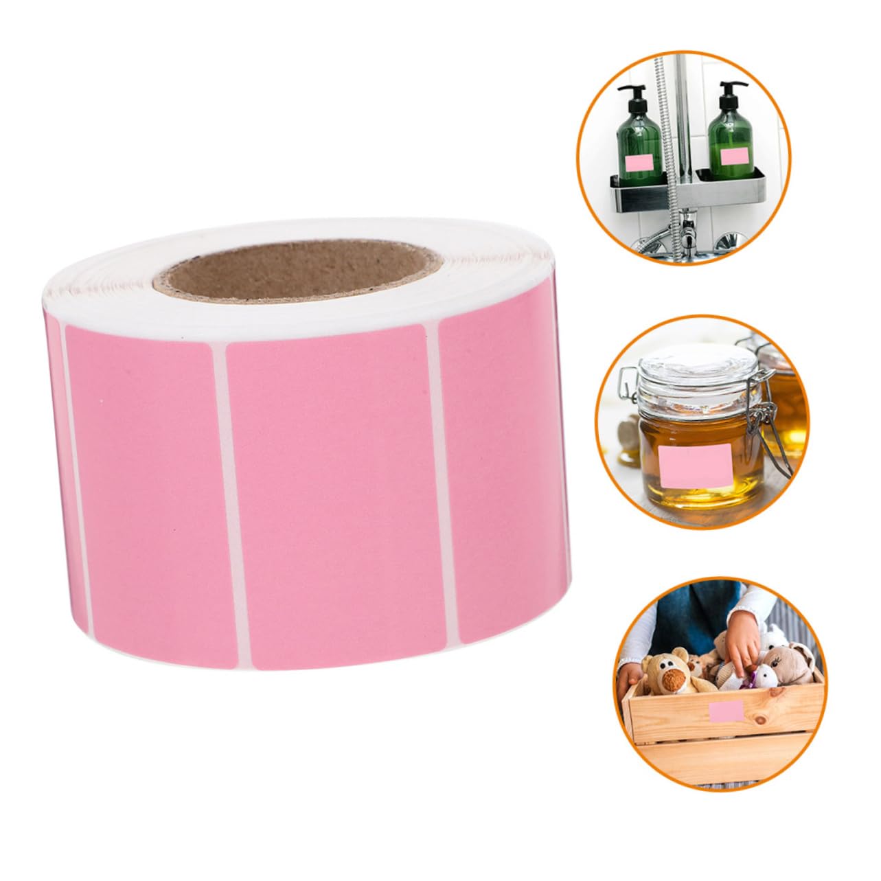 Tofficu 2 Rollen Namensetiketten Aufkleber namensaufkleber aufkleberpapier Haftetiketten adressenaufkleber Paketetikett thermisch bedruckte Etiketten aus Express-Etikett Klebeetikett Rosa