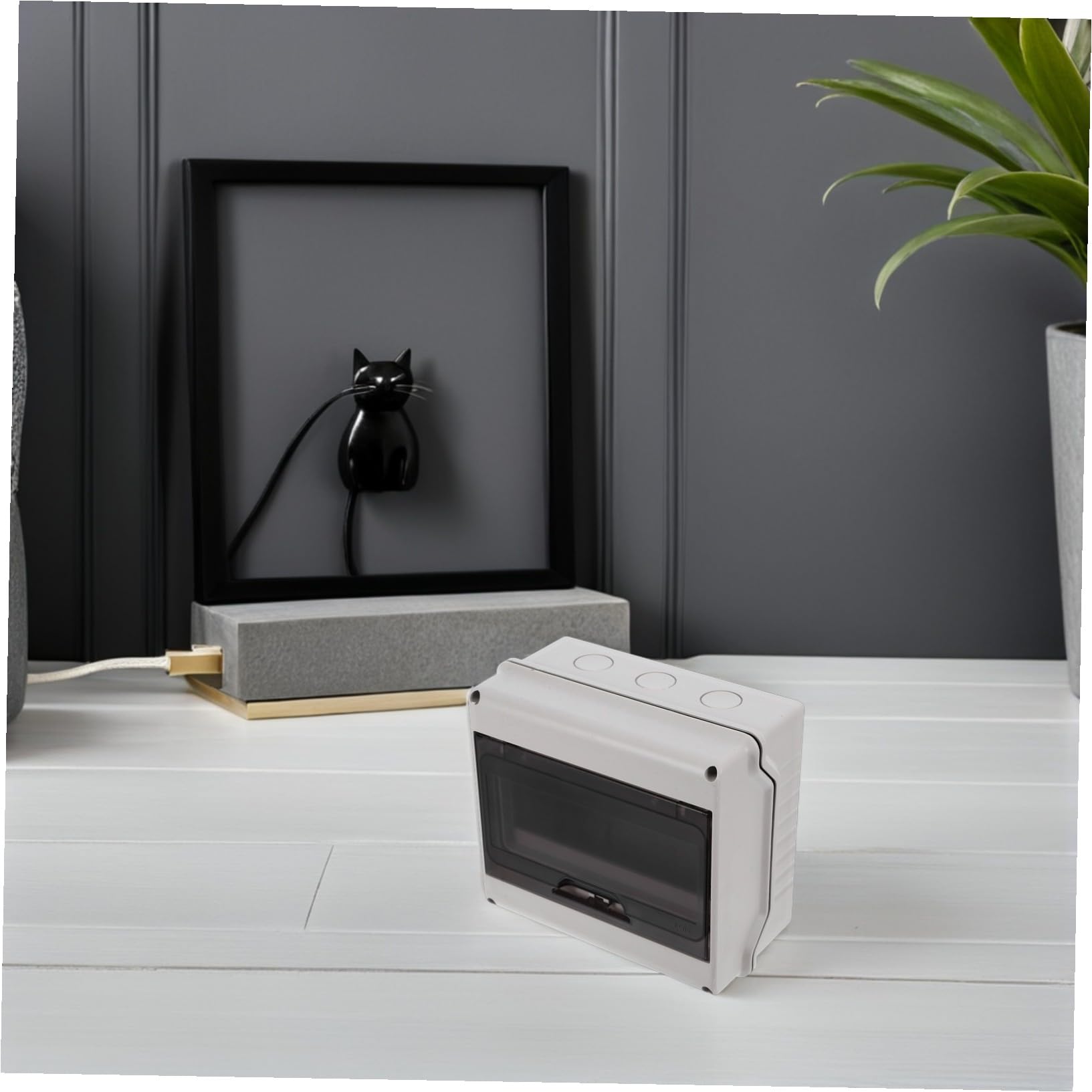 2 piezas Caja Distribución Eléctrica Exterior Vías con Ventana Transparente y Carril Din para Protección Breakers para Estaciones de Carga y Entornos Residenciales Comerciales