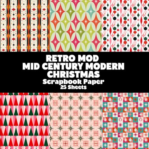 Retro MOD Mid Century Modern Christmas Scrapbook Paper Pad: Double Sided Sheets for Craft Projects and Junk Journals (Christmas Paper) image 2