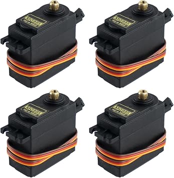 Hosyond 4Pack MG995 Servo Motors Digital RC Servo Metal Gears High Speed Torque for Smart Car Robot Boat RC HelicopterControl Angle 180