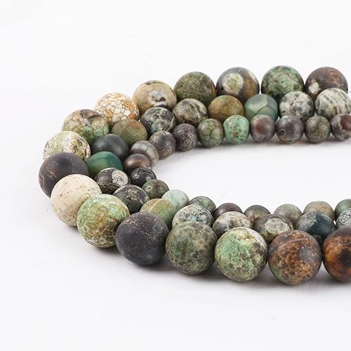 Miniatura 2 de 98 cuentas de piedra natural para la fabricación de joyas, cuentas redondas de ágata de fuego sueltas para pulseras, collares, aretes, fabricación