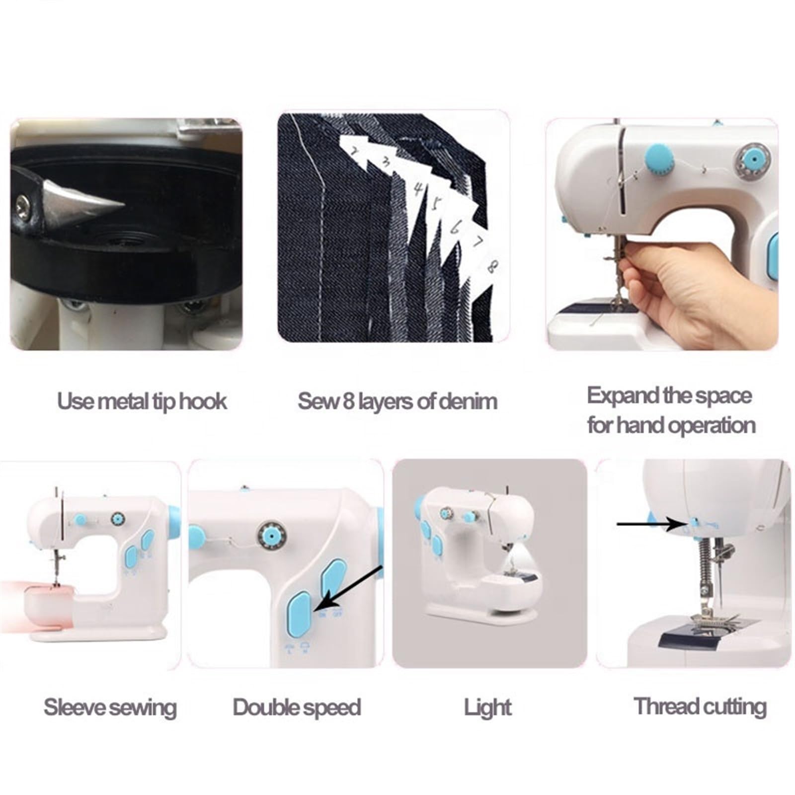 Macchine da cucire elettriche portatili domestiche automatiche multifunzionali for la casa Mini per principianti e fai da te