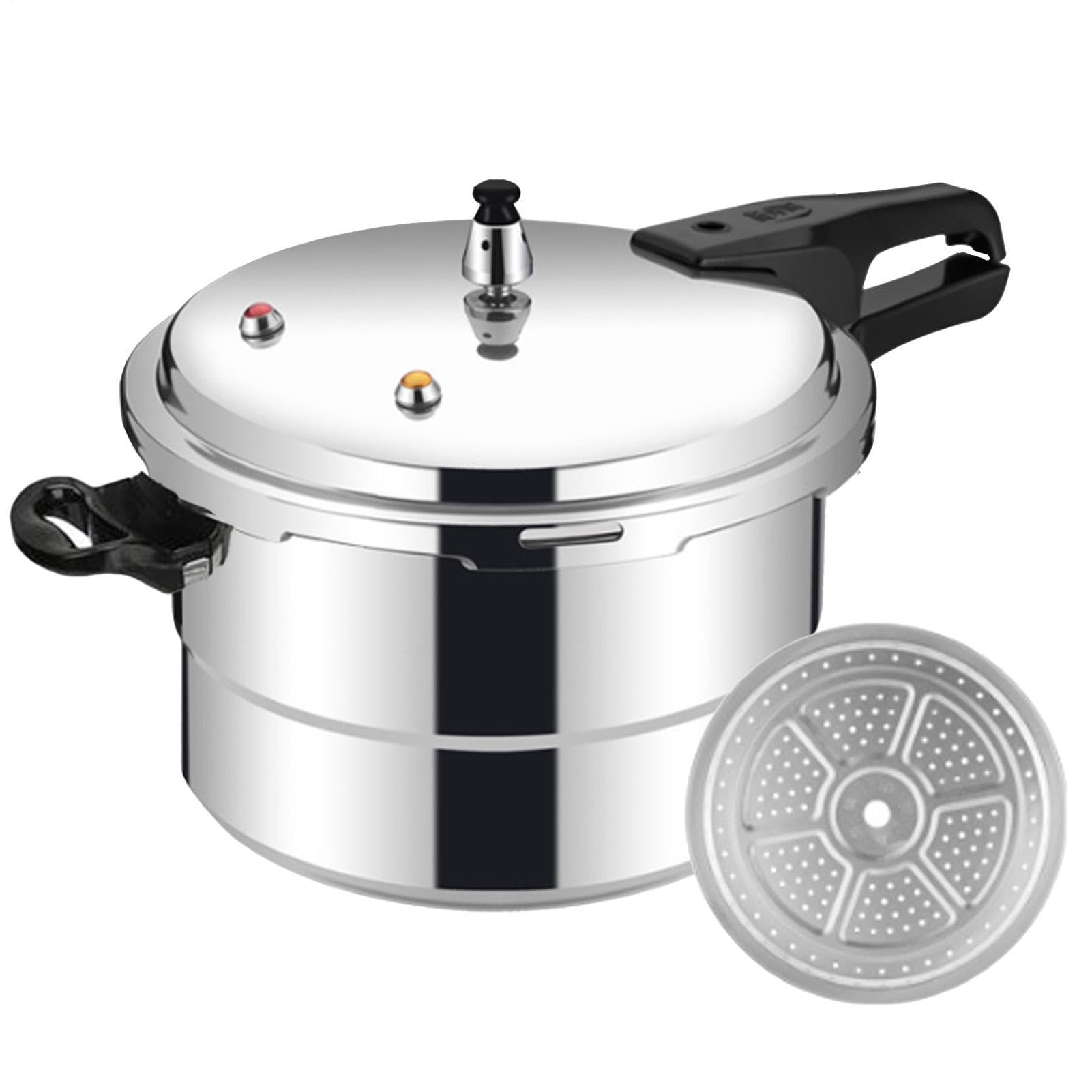Olla a presión Aleación de Aluminio para Verduras, Carne, Aves y Mariscos | Arrocera 5L con Inserto de Vapor Multiusos Cocción Rápida Carne Aves Mariscos Para Cocina Doméstica Y Restaurantes Comer