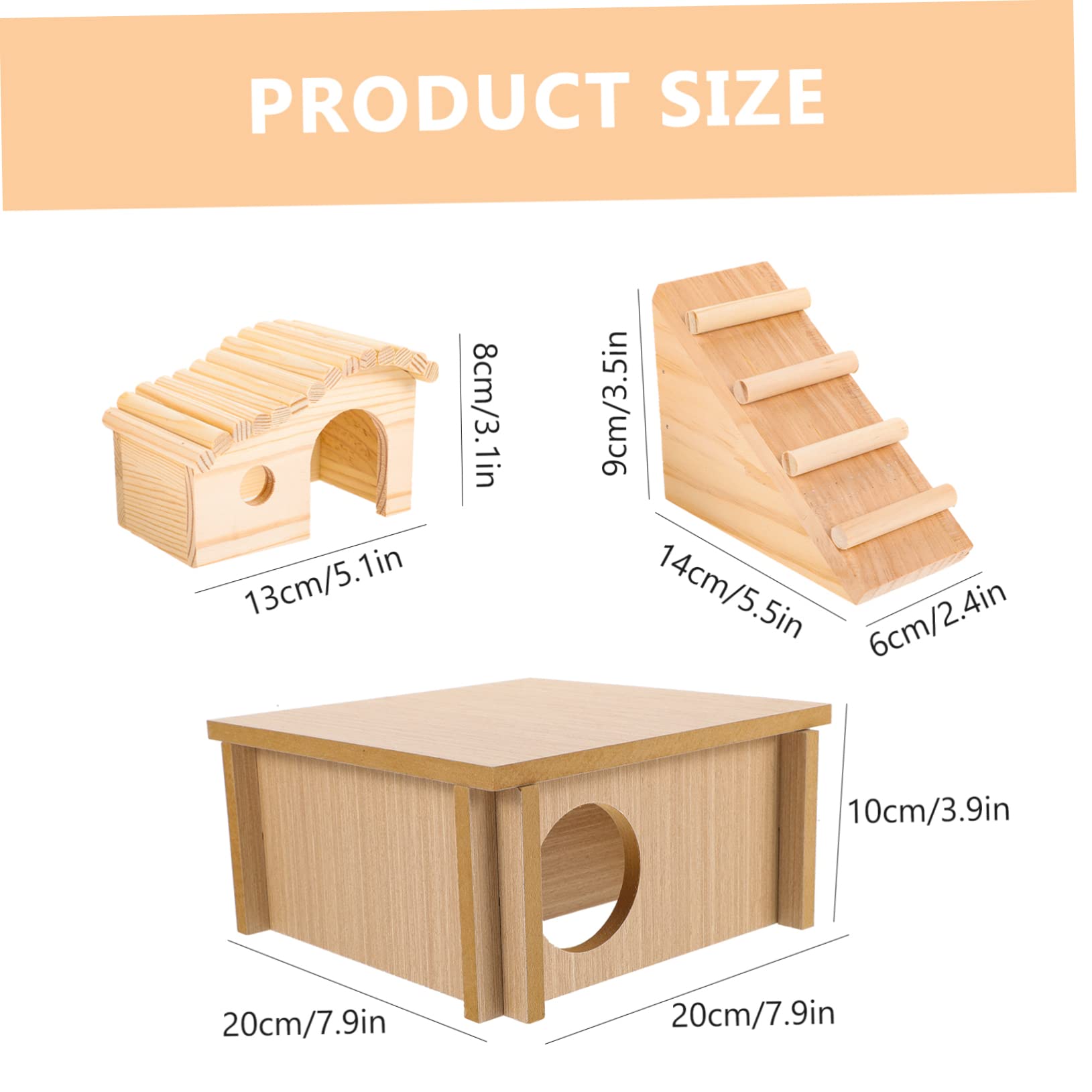 Toddmomy Hamsterbrücke mit Leiter Lustiges Hamsterspielzeug und Kleines Versteck für Hamster Haustierversteck für Käfig
