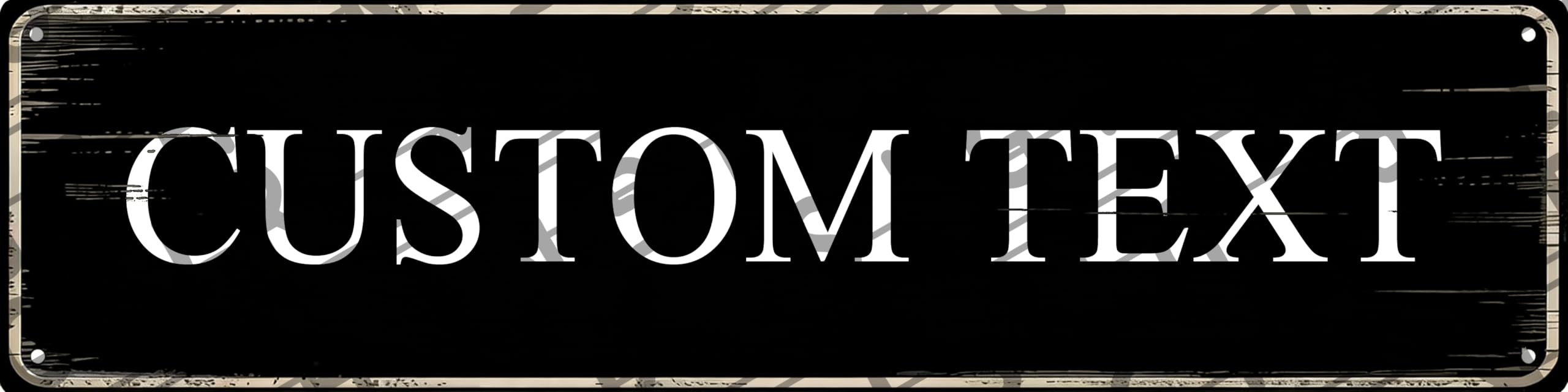 Nggbbdygb Black-158 Custom Metal Sign 16X4 Personalized Text All Weather Anti-Fade Durable