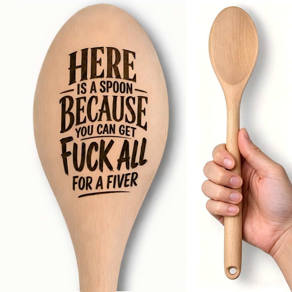 Baking Gifts, Rude Joke Wooden Spoons, Funny Secret Santa Gift for Women Men, Novelty Cooking Present for Adults, Fun Christmas Presents, Silly Stocking Fillers for Work Colleagues Bakers