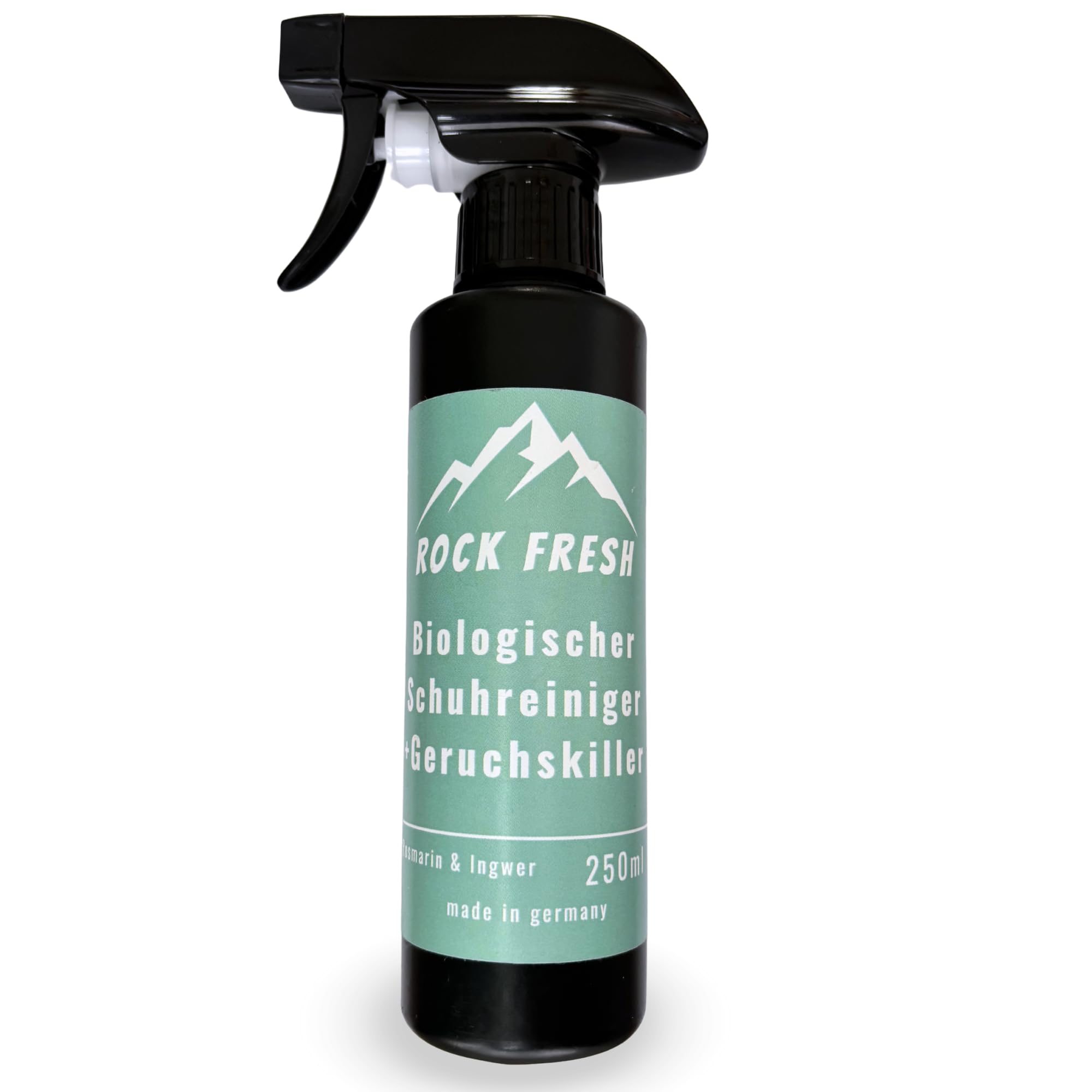Biologisches Schuhdeo & Schuhspray gegen Käsefüße/Schweißfüße 250 ml Konzentrat – biologischer Geruchsentferner gegen stinkende Schuhe – für Kletterschuhe, Boulderschuhe und mehr | Rock Fresh | Biologisch & probiotisch – Schuhreinigung und Schuhdeo in ein