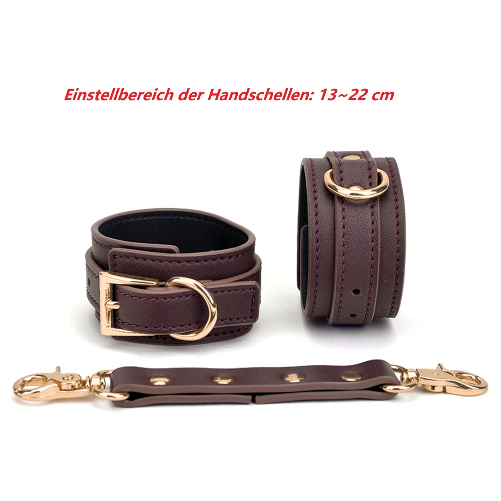 Fesseln Sex Set, 4 Stück Bondageset Fessel Set, BDSM Set Mit Halsbänder, Handschellen, Gürtel Und Schenkelschlaufen, SM Fetisch Erotik Sexspielzeug Für Paare Extrem Sex