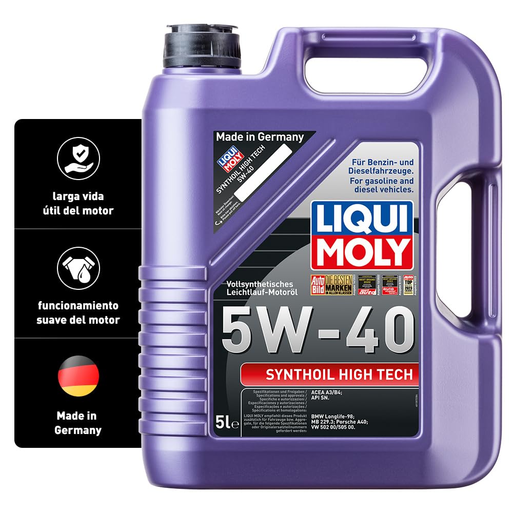 LIQUI MOLY Synthoil High Tech 5W-40 | 5 L | Tecnología de síntesis Aceite de motor | 1856