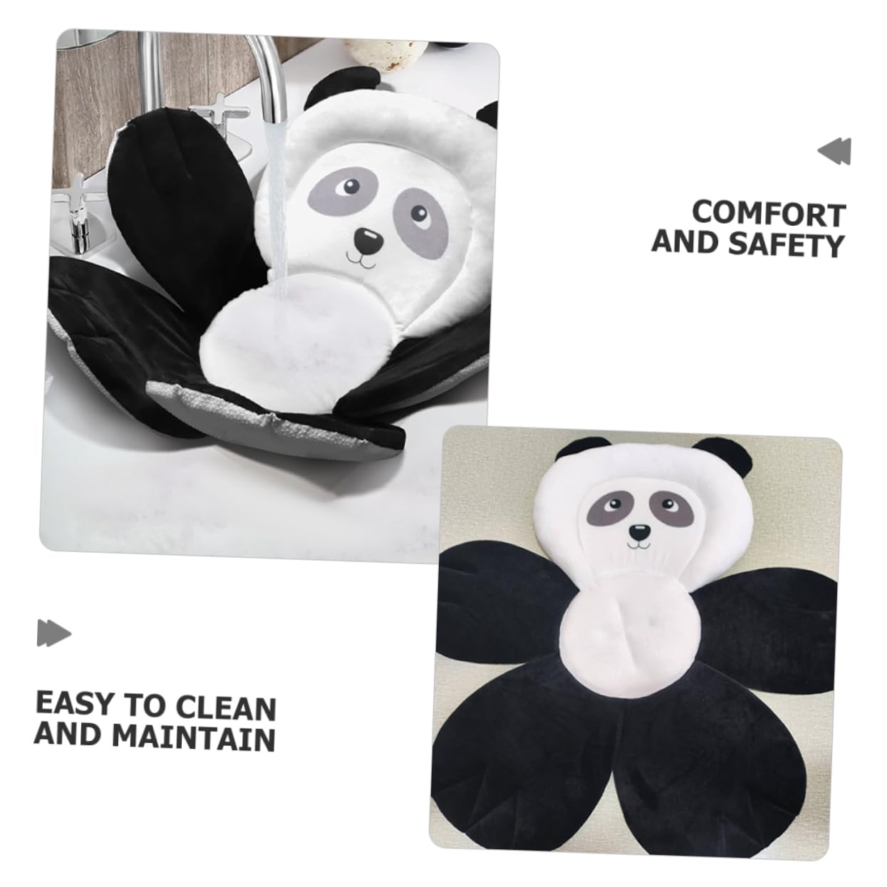 Tappetino Bagno Antiscivolo per Forma Panda Morbido Bagnetti Sicuri e Divertenti