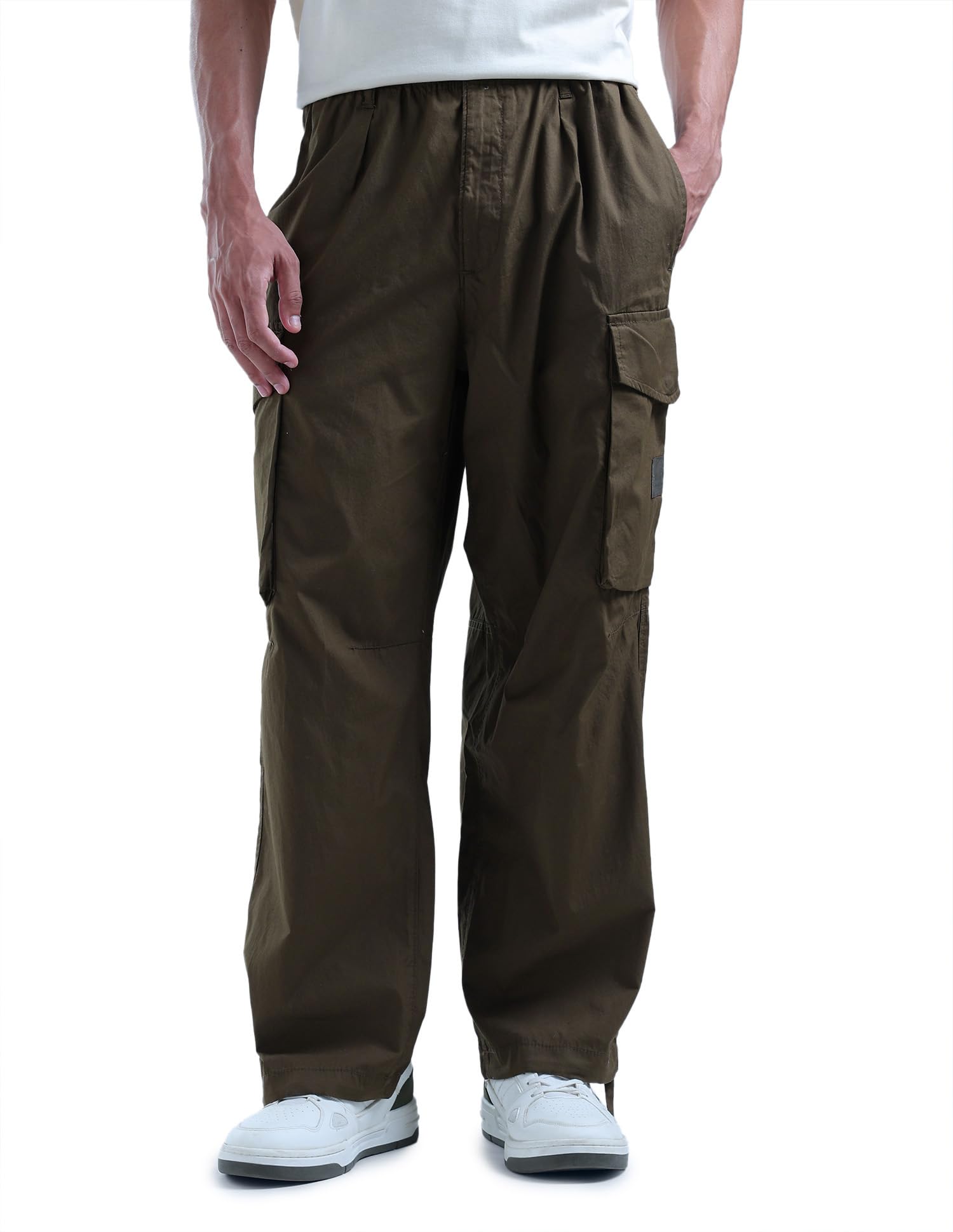 flying machine Men's Relaxed Fit Trousers| Solid | Mid Rise-picture-47