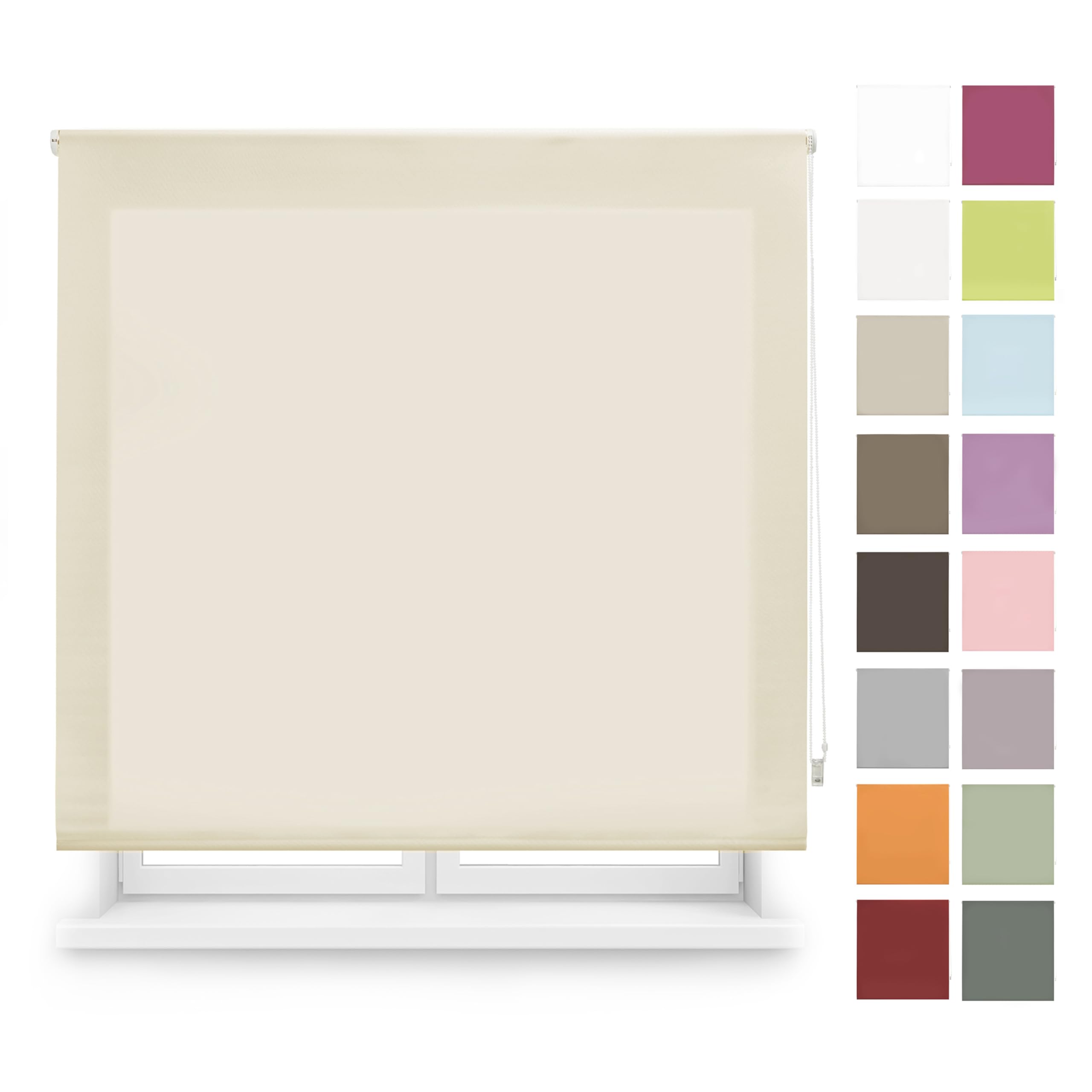 Blindecor Store Enrouleur translucide sur Mesure Store Enrouleur sur Mesure Beige 85 x 250 cm Dimensions du Tissu 82 x 245 cm