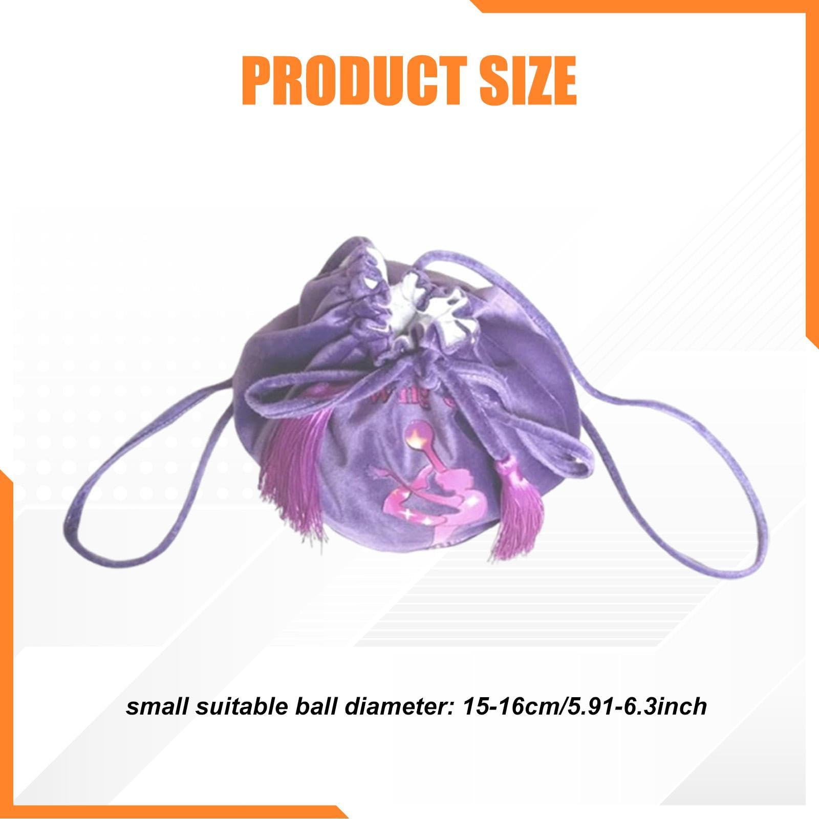 Qianly Mochila con Cordón para Gimnasia de Terciopelo Bolso Impreso para Balones Saco de Almacenamiento con Correa Ajustable Bolsa Ligera para Equipos