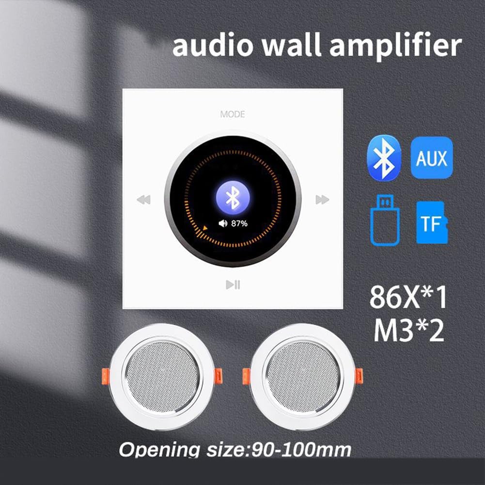 Haut-Parleurs de Plafond D'Amplificateur 2x25W Mural avec Panneau de Commande Audio Bluetooth 86 pour Le Système de Musique de Fond de Maison B