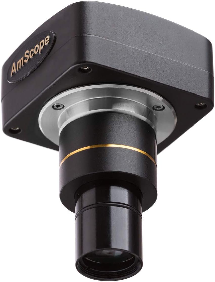 AmScope 1.3 MP USB 2.0 Microscope Camera w/Reduction Lens + Software + 2 Mounting Adapters (Windows XP/Vista/7/8/10/Mac OS X/Linux)