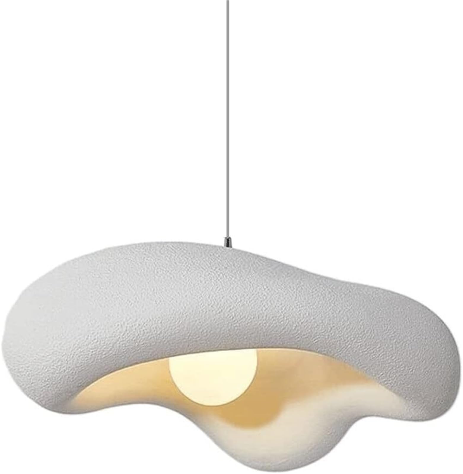 KHUKHU Japanese Wabi-sabi Pendant Light,Nordic Cream Style Chandelier, Adjustable Kitchen Island Bar Ceiling Chandeliers,E26 Embedded Bar Illumination Suspension Lamp(A)