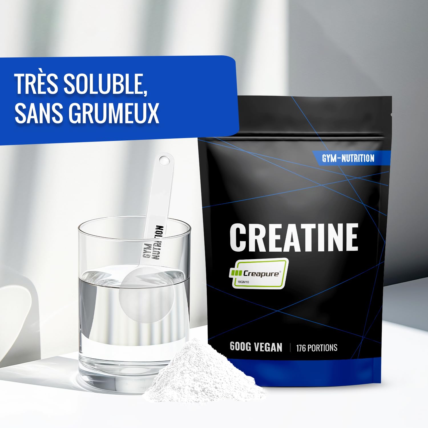 Creatine Creapure Monohydrate Poudre - 600 g - 176 Portions - Vegan - Produit en Allemagne - Creatine Monohydrate Creapure - Créatine