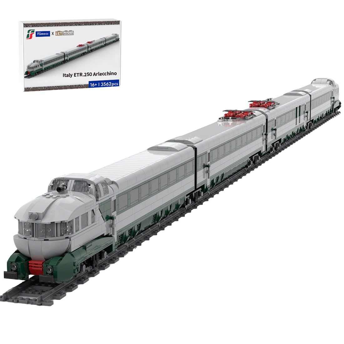 Kit treno italiano ETR.250 Arezzo (modello statico/3.562 pezzi) | Il modello di treno retrò è adatto per appassionati di storia e collezionisti di kit di costruzione