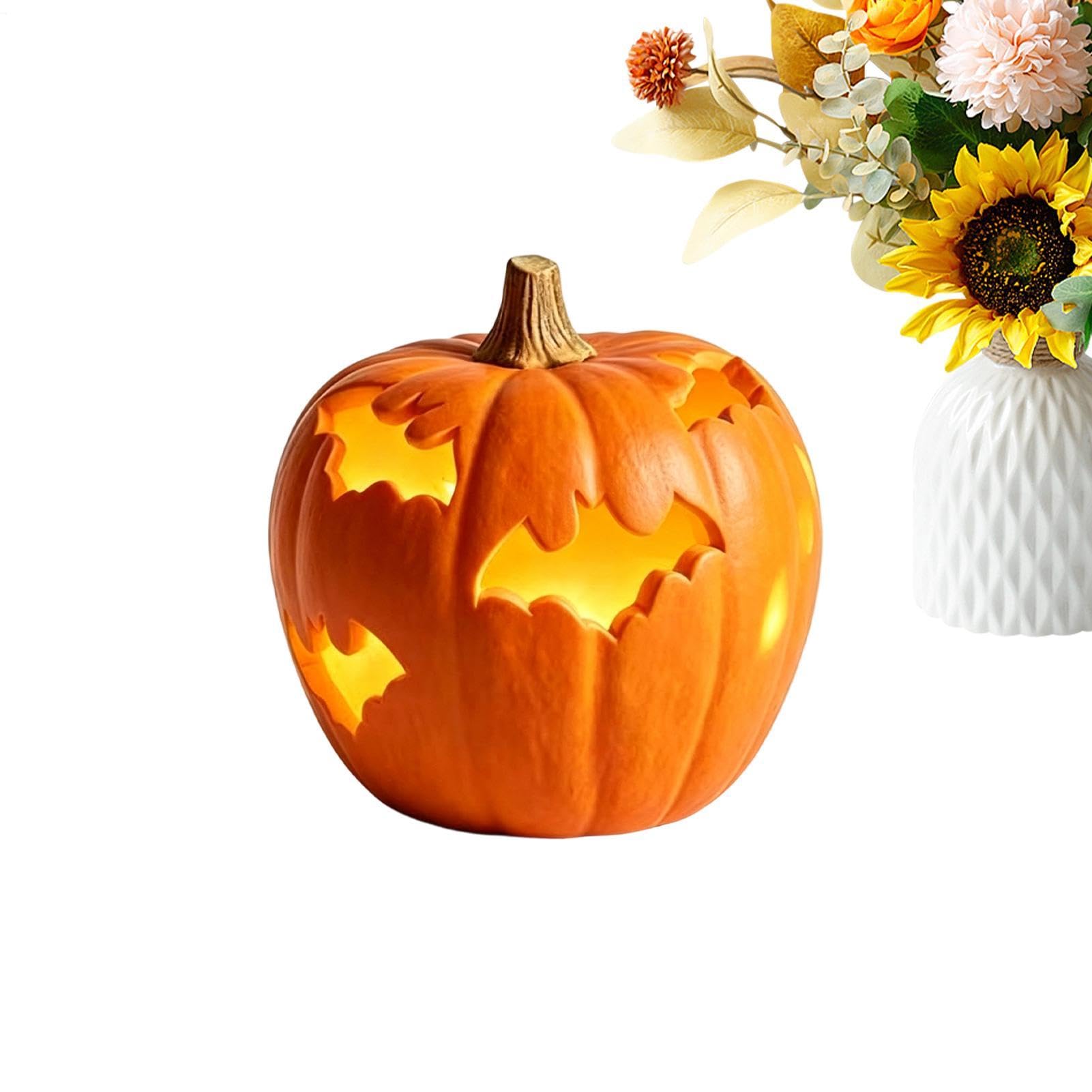 Lanterna a forma di zucca di Halloween, per le vacanze, lampada da tavolo, pensierino per feste | Lanterna a forma di zucca di Halloween, per feste, interni ed esterni, bar, fattoria