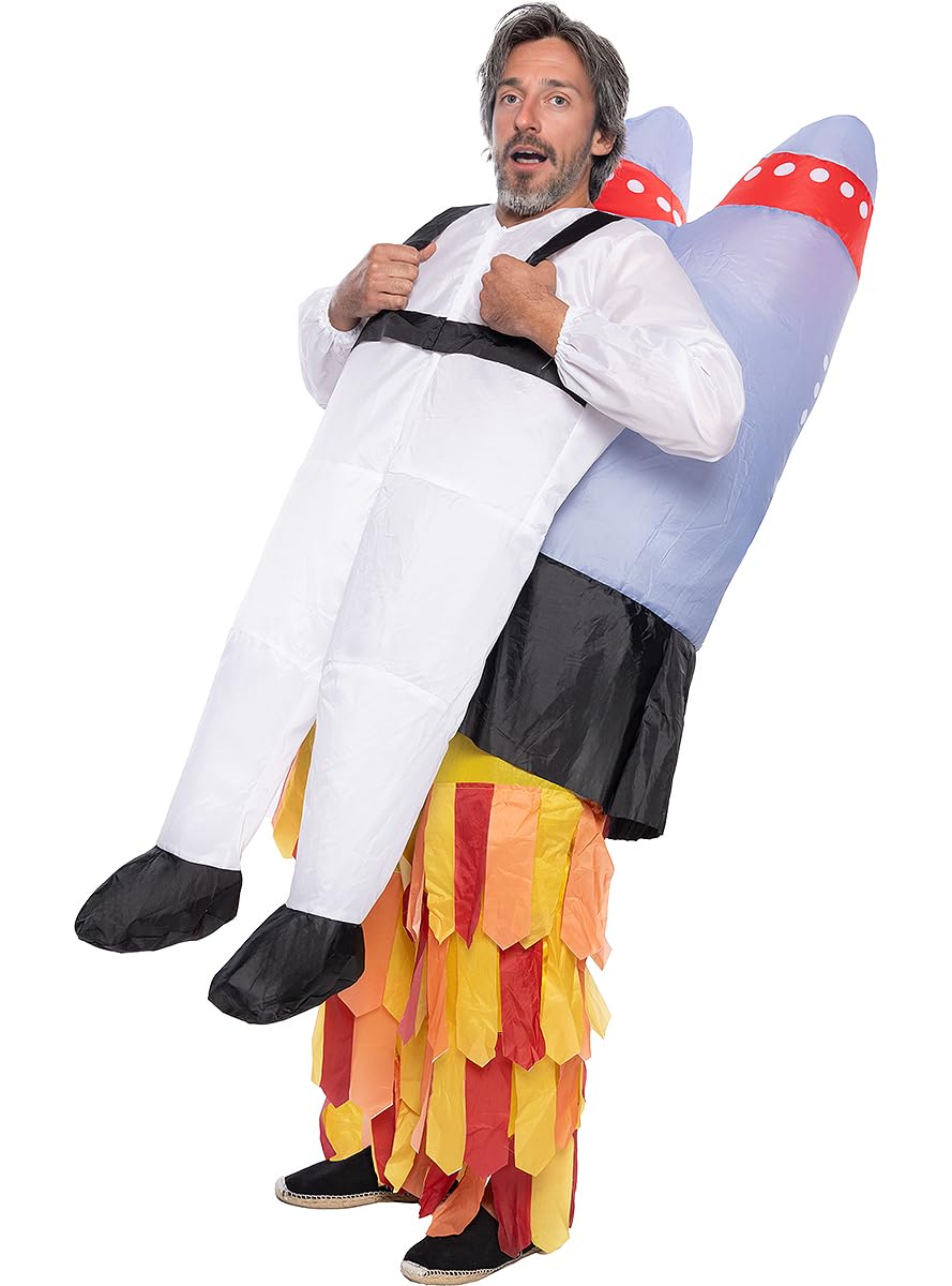 Funidelia | Disfraz de cohete hinchable para hombre y mujer Hombre del Espacio, Espacio, Luna, disfraz de despedida de soltero - Disfraz para adultos accesorios para Fiestas y Carnaval - Talla única