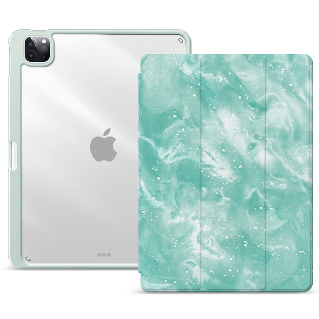 【美品】iPadAir第5世代 +Apple Pencil+ケース+フィルム付き ガラスフィルム付 ペンシル収納 背面マットクリア】ipad air5