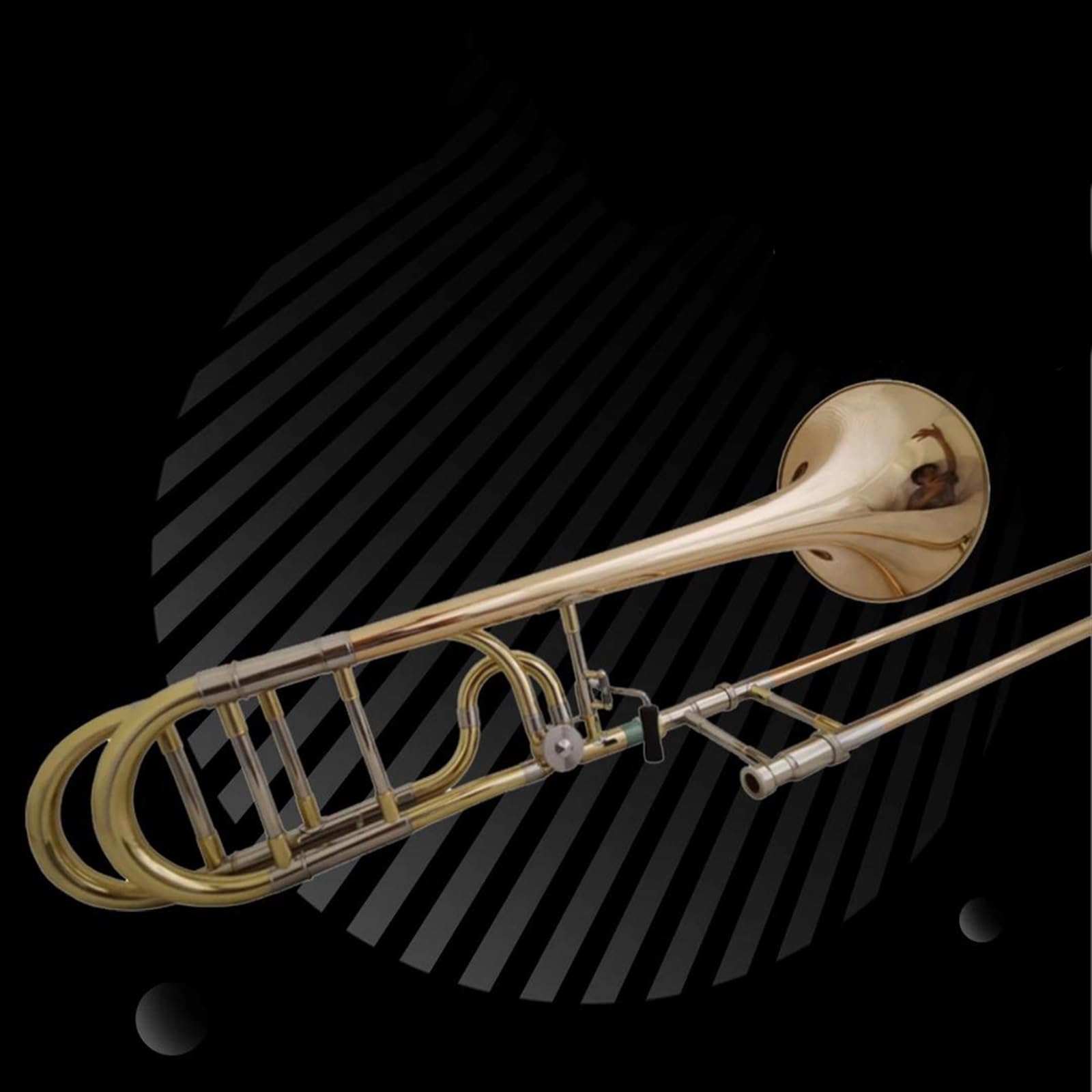 Principiantes trombón Trombones Tenores Bb/F Instrumentos Musicales Diapositivas De Latón Dorado Con Estuche Boquilla