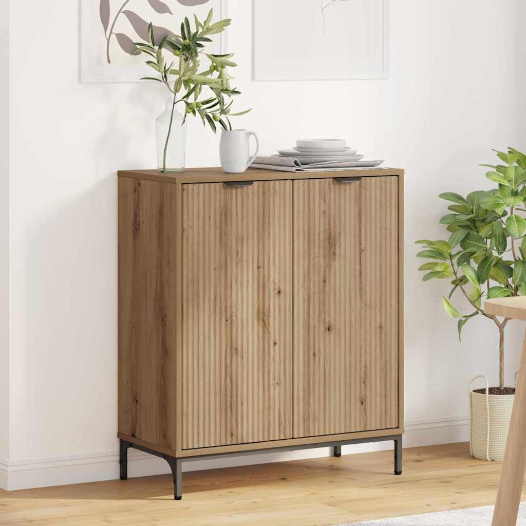 Buffet Commode Armoire à tiroirs Armoire d'appoint Armoire de rangement Multifonction Armoire sur pied Chêne Artisan 69,5 x 33 x 82 cm