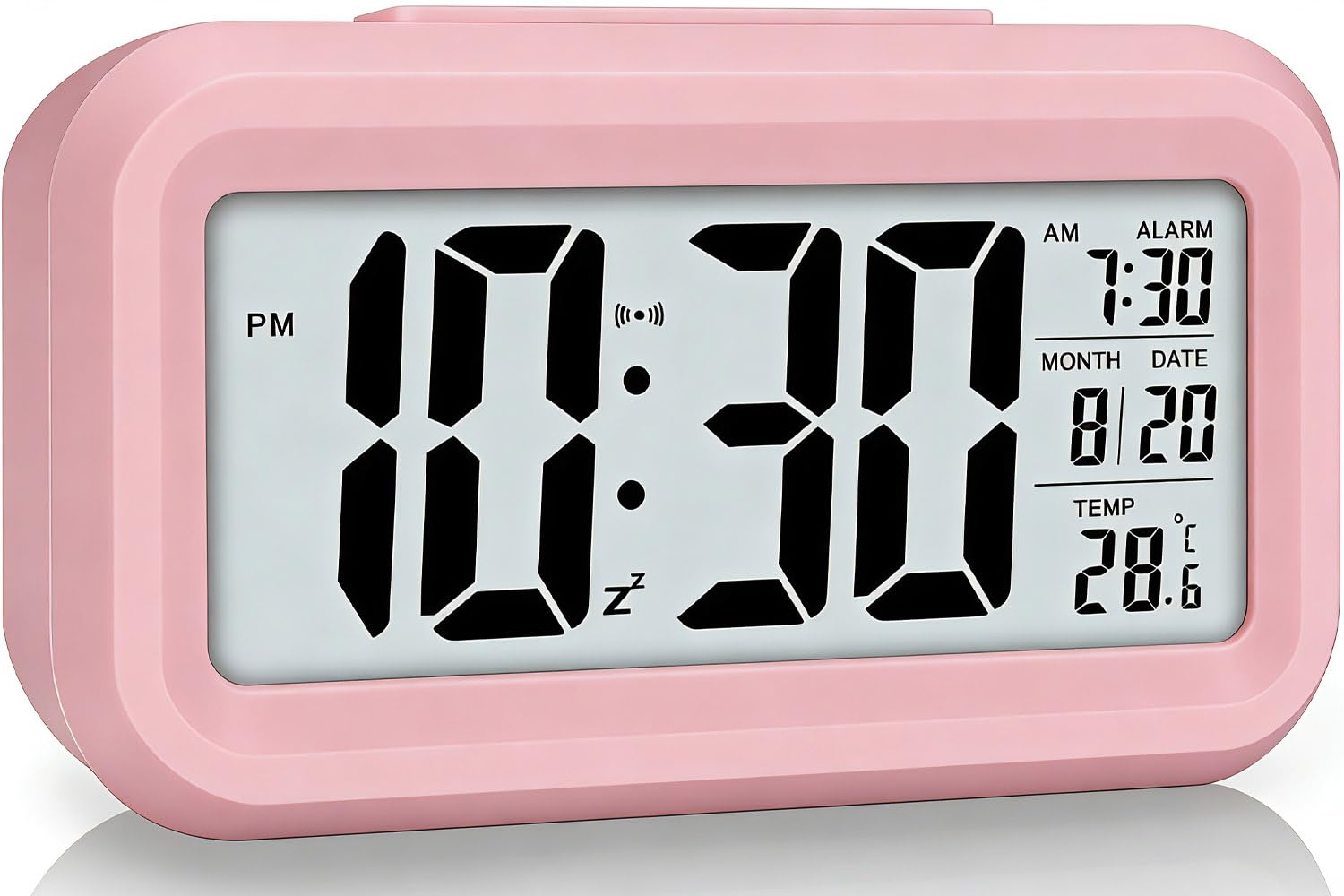 Lesipee - Reloj despertador digital para dormitorio, reloj de escritorio con batería, reloj digital con alarma extra fuerte, temperatura, función de atenuación automática y pantalla de 12/24H con Global Recycled Standard Global Recycled Standard Global Recycled Standard