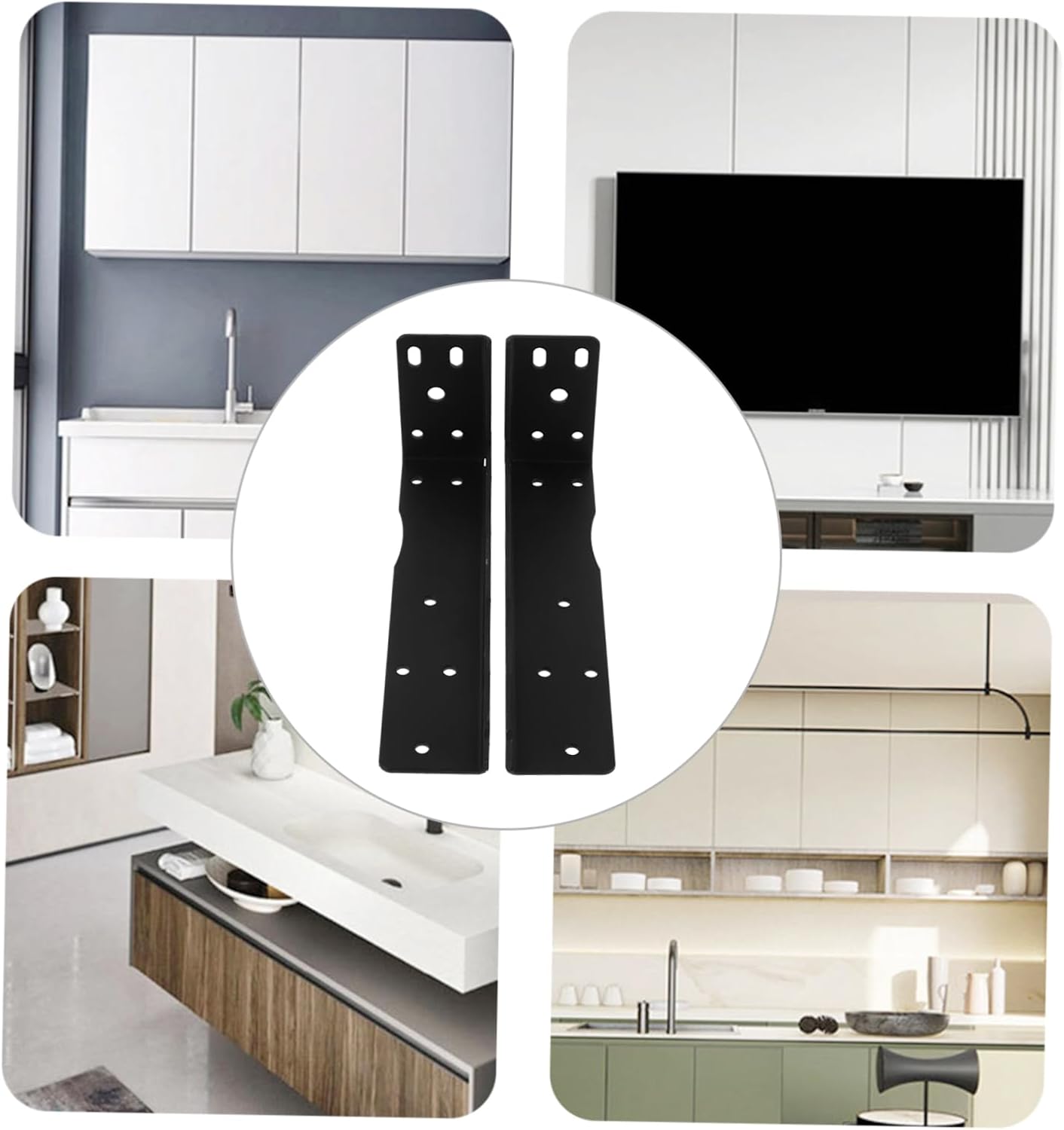 KICHOUSE 2Pcs Heavy Duty Triangle Shelf Bracket Cold Rolled Steel Wall Support for Floating Shelves for Home Decor and TV Counters