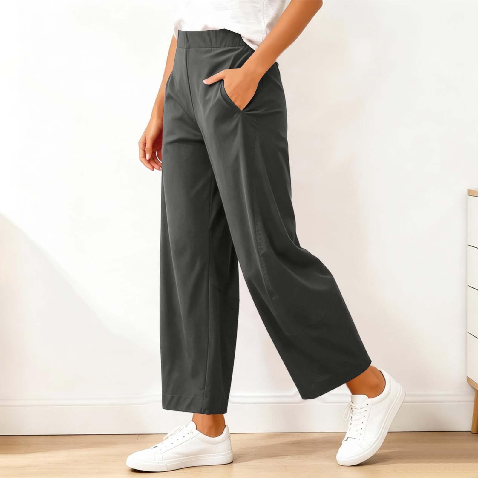 Pantalones Casuales de Cintura Alta con Bolsillos para Mujer, Ideales para el día a día, cómodos y con Estilo. Ligero y Transpirable