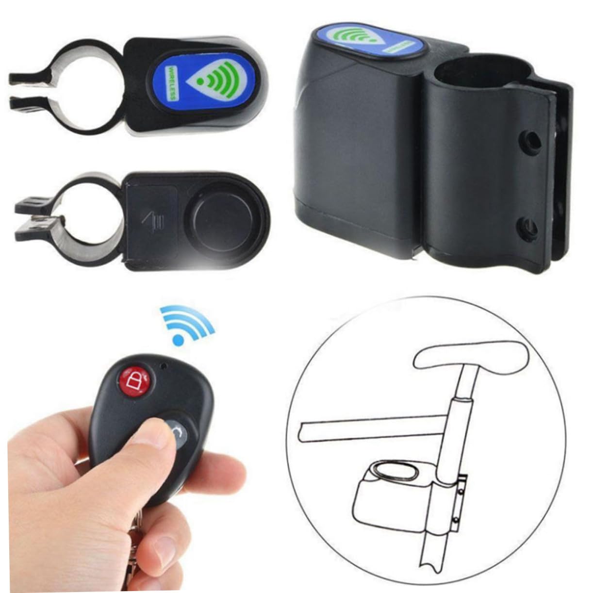 Cabilock Bike Security Alarm Lock Easy DIY Installation for Bikes Low Power Consumption Convenient Code Use Durable Black Design