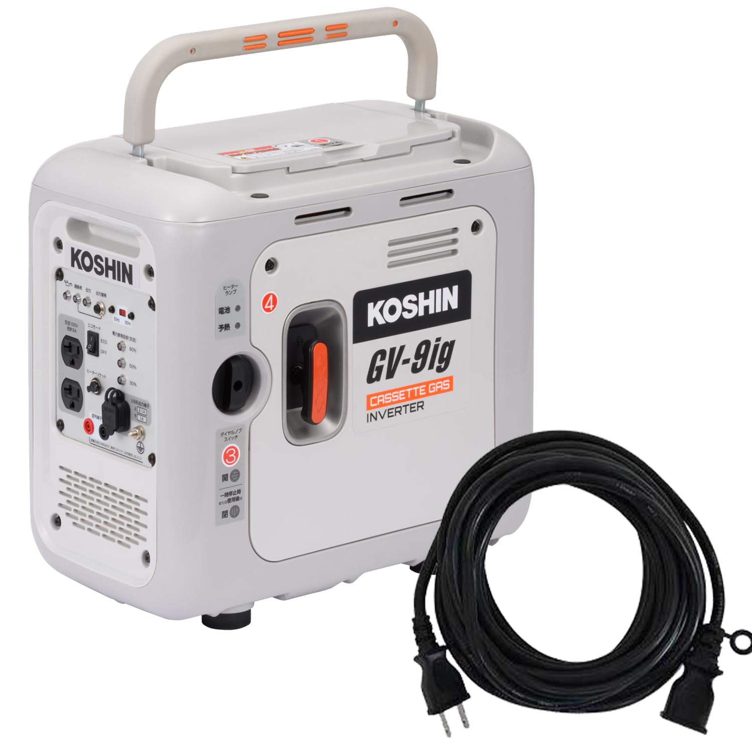 Amazon | 工進(KOSHIN) カセットガス インバーター 発電機 正弦波 GV 美品工進 インバーター発電機 GV-9i KOSHIN EU9iGB エネポ 正弦波