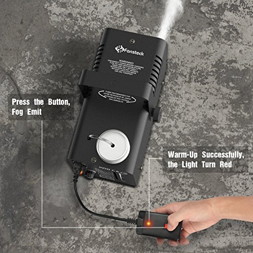 Halloween Fog Machine Wireless Control- Fansteck Professional Wireless Remote Smoke Machine for Christmas Parties Weddings - Quick Generation of Huge Fog 2000 CFM, with Fuse Protection