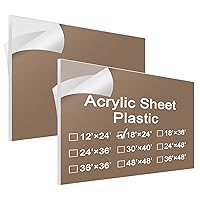 Vista 1 de Roowest 2 hojas de plástico acrílico transparente de 18 x 24 pulgadas, 3/16 pulgadas de grosor, cortadas a medida, panel de tablero acrílico