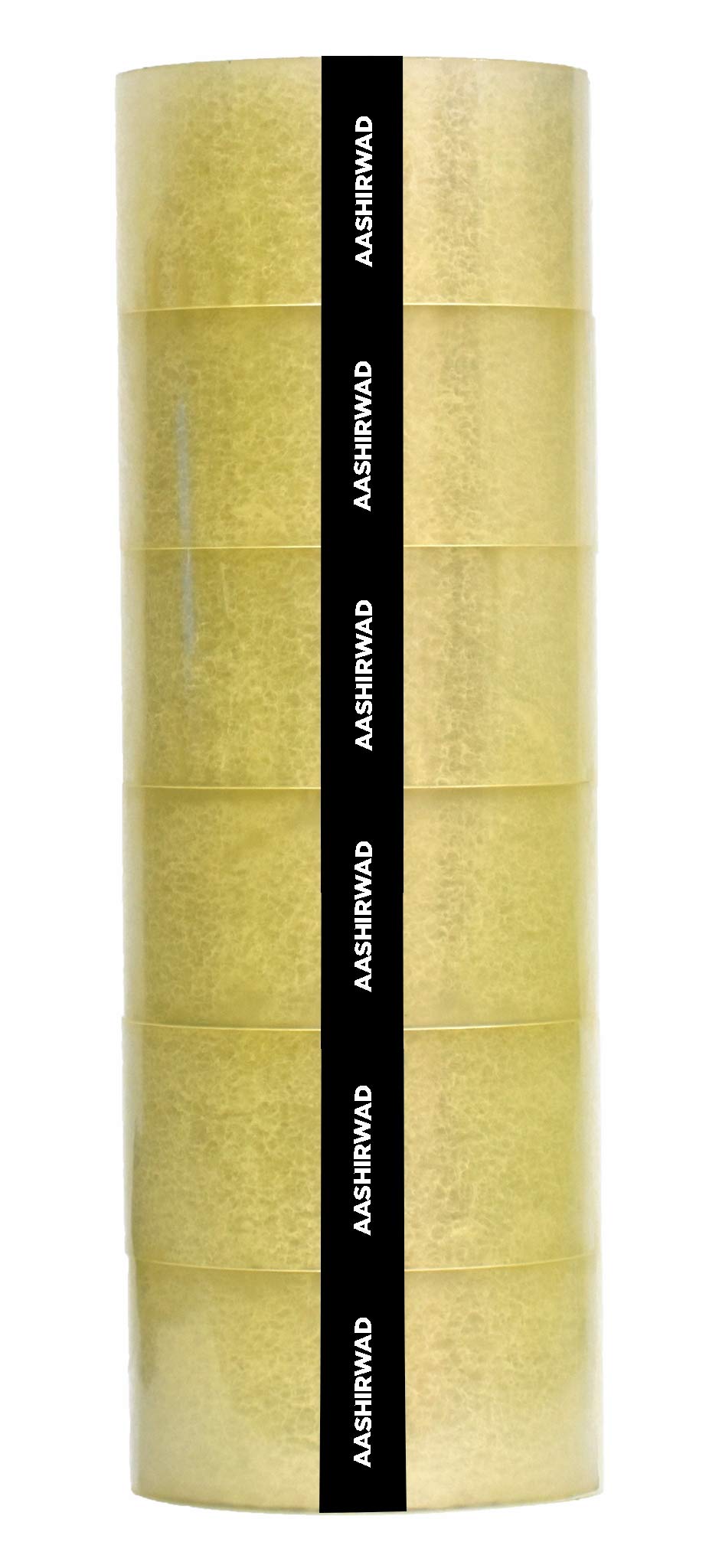 AASHIRWAD TAPE - 45 Meters Transparent Tape (Thickness - 48 Microns) ASSURED Length and Thickness BOPP/Sallo/Packaging Tape