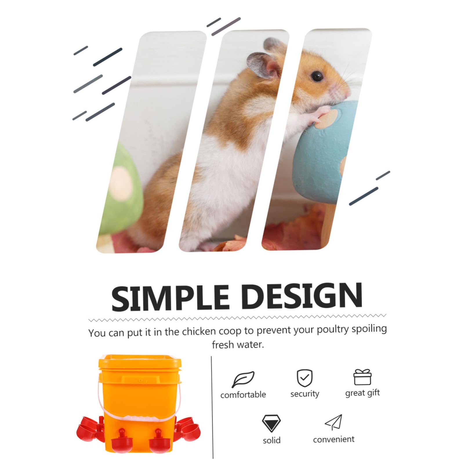 Abbeveratoio Automatico per Polli con Secchio e Tazze Arancione | Set 1 Pezzo in Plastica, per Pollame e Animali Domestici, Adatto a Negozi Professionali e Allevamenti Commerciali