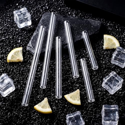 Image of FoldTier 6 Pcs Borosilicate Glass Tube 12mm OD 2mm Thick Glass Blowing Tubes with Cleaning Brush (4,6,8 Inch,Clear)