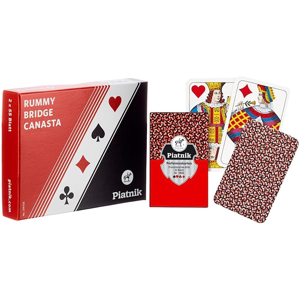 Piatnik 219733 Romme Bridge - Canasta Spielkarten & 1800 Preference Blitz 32 Bl.Franz.