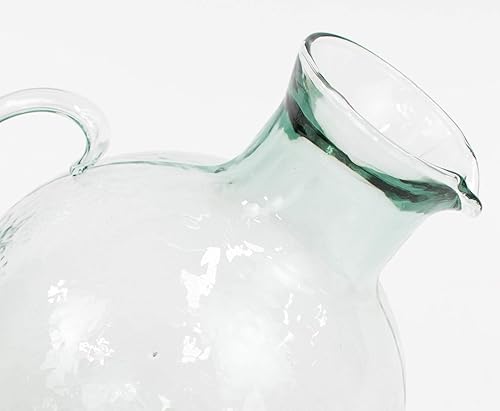 Miniatura 4 de MY SWANKY HOME Jarra de bola inclinada redonda clásica de estilo vintage de 10 pulgadas de vidrio hecho a mano