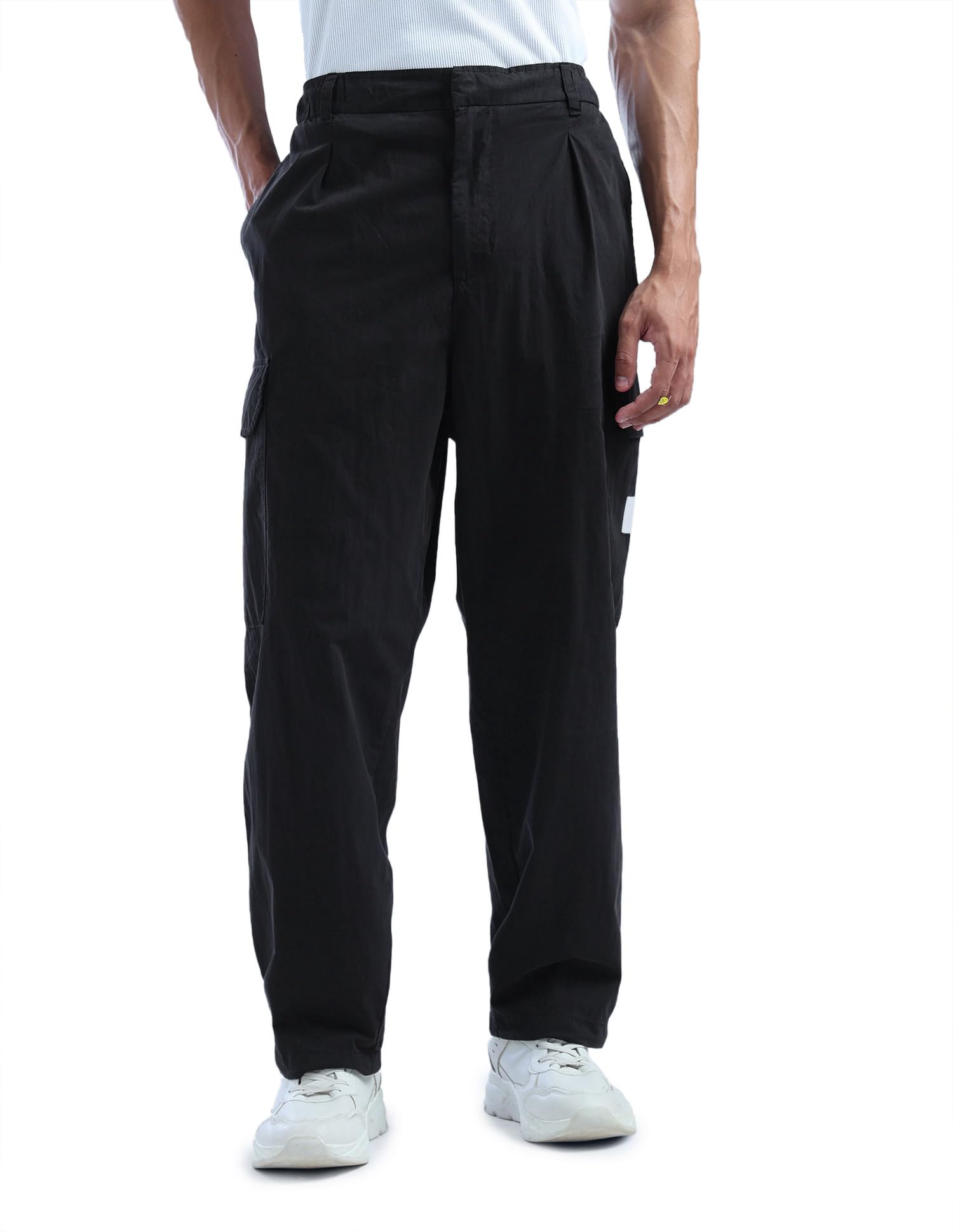 flying machine Men's Loose Fit Trousers| Solid | Mid Rise-picture-43