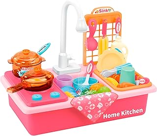 Sponsored You’re seeing this ad based on the product’s relevance to your search query.Learn more about this advertisement Children's Sink with Tap and Water - Children's Sink with Water Function - Kitchen Sink Toy Set for Kitchen Role Play for Children (Pink)